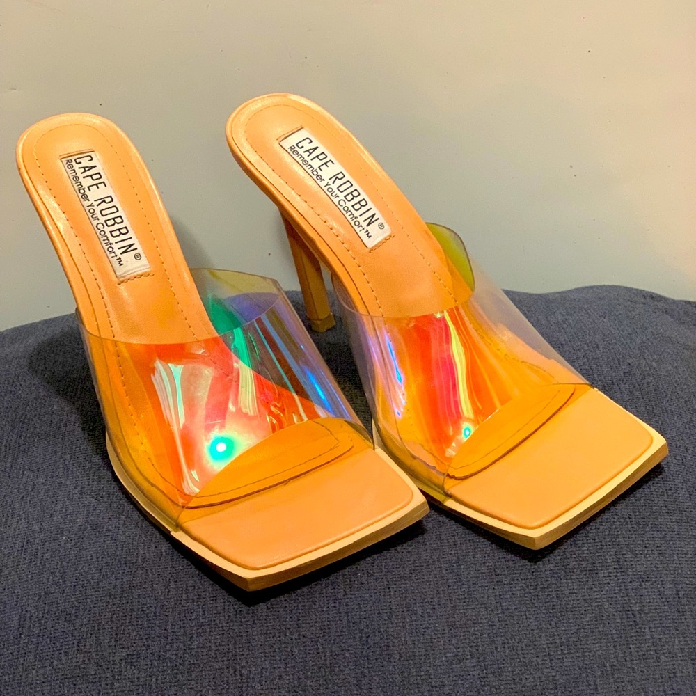 COPY - Cape Robbin heel / clear strap/ square toe